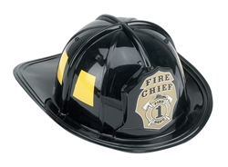 Black Firefighter Helmet w/ Yellow Accents