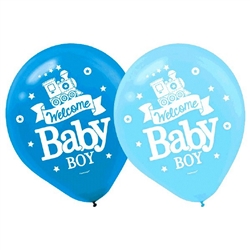 Welcome Little One Boy Latex Balloons