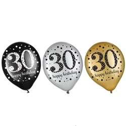 Sparkling Celebration 30 12 Inch Latex Balloons - 15 Count
