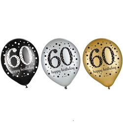 Sparkling Celebration 60 Latex Balloons - 15 Count