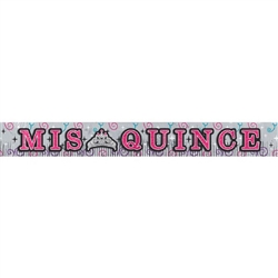 Mis Quince Foil Fringe Banner with Glitter Letters