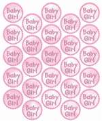 Baby Girl Metallic Envelope Seals