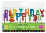 30Th Tooth Pick Candles