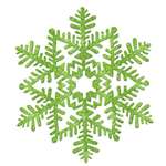 Green Glitter Snowflake Decoration 11 inch plastic