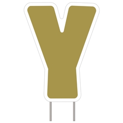Letter Y - Gold Yard Sign
