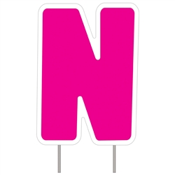 Letter N - Pink Yard Sign
