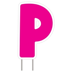 Letter P - Pink Yard Sign