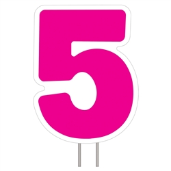 Number 5 - Pink Yard Sign 25