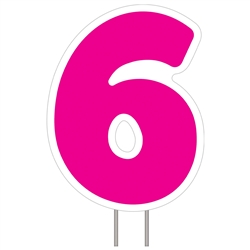 Number 6 - Pink Yard Sign 25