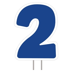 Number 2 - Blue Yard Sign 25