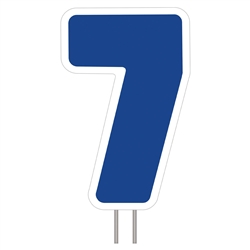 Number 7 - Blue Yard Sign 25" X 16"