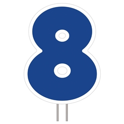 Number 8 - Blue Yard Sign 25" X 19"