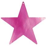 Cerise Foil Stars Cutouts - 12 inch