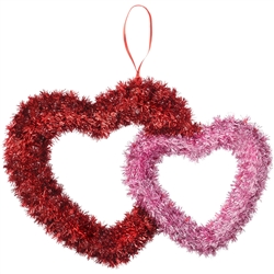 Tinsel Hearts Hanging Decoration