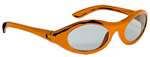 Orange Metallic Oval Glasses