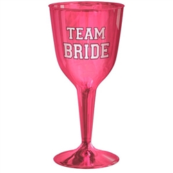 Team Bride Plastic Wine Glasses