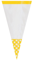 Cone Shaped Yellow Polka Dot Bags