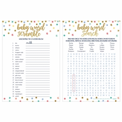 Baby Shower 2-In-1 Word Game - 24 Count