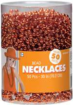 Orange Bead Necklaces - 50 Count
