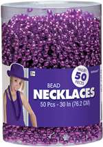 Purple Bead Necklaces - 50 Count