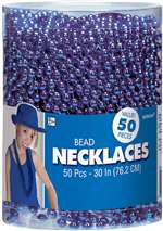 Blue Bead Necklaces - 50 Count