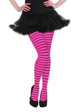 Pink 2 Tone Striped Tights