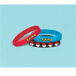 Pokemon Rubber Bracelets Favors - 6 Count