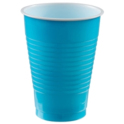 Caribbean Blue 12oz Plastic Cups