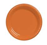 Orange Dessert Plastic Plates 7in.-20 Ct