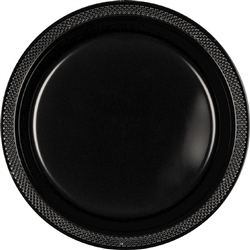 Black Dessert Plastic Plates 7in. -20 Ct