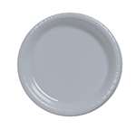 Silver Dessert Plastic Plates 7in. -20 Pc