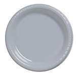 Silver Luncheon Plastic Plates 9in. -20 Pc
