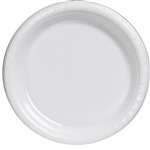 White Dinner Plastic Plates 10.25in.-20 Pc