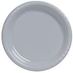 Silver Dinner Plastic Plates 10.25in.-20 Pc