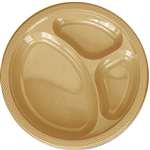 Gold Divided Plastic Plates 10.25in.-20 Ct