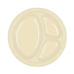 Ivory Divided Plastic Plates 10.25in.inch -20 Ct