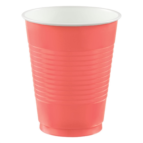 Pantone Living Coral Plastic Cups, 16 oz. - Bartz's Party Stores