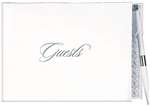 Classic White And Silver Guest Book With Pen