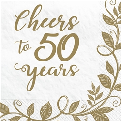 Happy 50th Anniversary Beverage Napkins