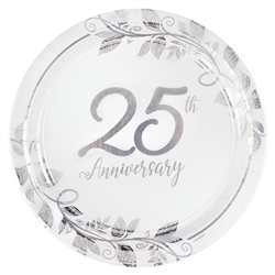Happy 25th Anniversary 7" Metallic Plates
