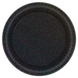 Black Round Prismatic Plates, 6 3/4