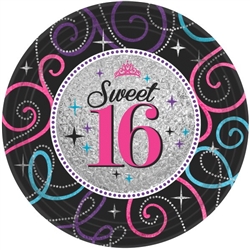 Sweet Sixteen Celebration Prismatic Plates  (9 in)