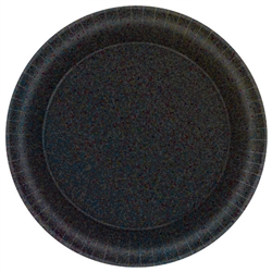 Black Round Prismatic Plates, 8 1/2