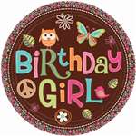 Hippie Chick Bday 9in. Plates