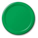 Green 6.75 Inch Round Paper Plates Big Party Pack - 50Ct