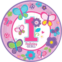 Sweet Birthday Girl Round Plates (10 1/2 in)