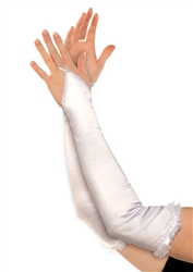 Long White Women's Fingerless Gloves