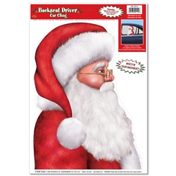 Santa  Backseat Driver Car Cling