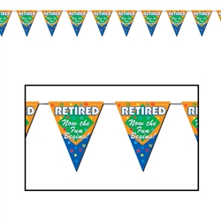 Retired The Fun Begins Pennant Banner