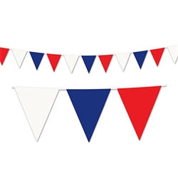 Red, White and Blue Pennant Banner - 120'